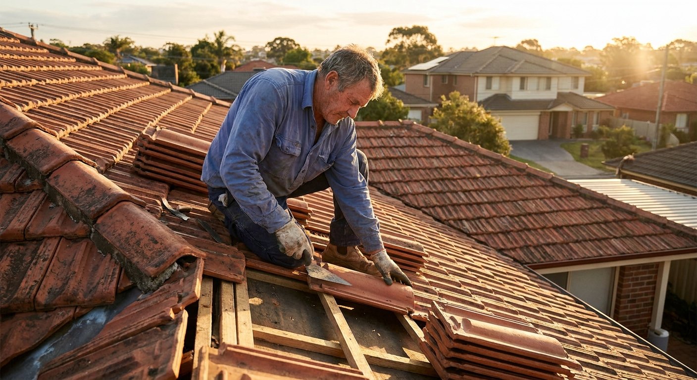 A1 Pro Roofing expert installing roof tiles on a South Florida home